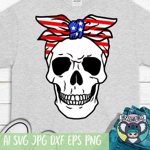4th of July svg, Skull svg, Independence Day svg, American flag svg, patriotic, Svg Files for Cricut, cut file, dxf files for laser, eps png