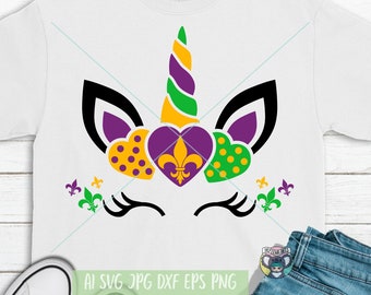 Mardi Gras Unicorn Fleur De Lis SVG: New Orleans Cut File (Digital Download)