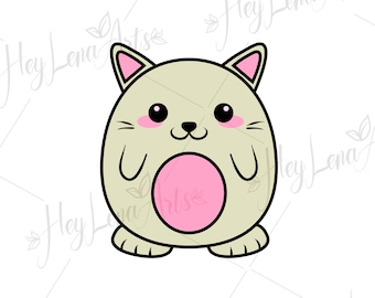 Cute Kitten SVG, Funny Cat Clipart, T-Shirt Design (Digital Download)