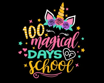 100 Days of School Unicorn SVG: Magical Teacher T-shirt (digitale download)