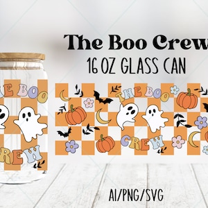 Halloween Libbey Glass Wrap svg, Ghost Libbey Glass Svg, Halloween Glass Wrap svg, Libbey Glass Can svg, Coffee Glass Can Svg