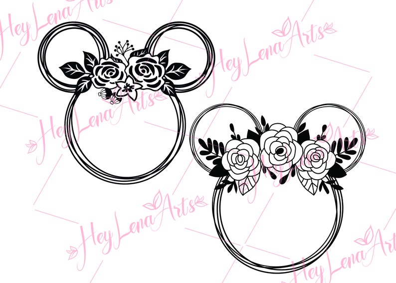 Download Minnie Mouse Floral Wreath SVG floral svg cricut cut file | Etsy