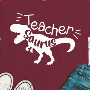 Maestro Saurus svg, T-Rex svg, Escuela svg, Kindergarten svg, Camiseta de maestro svg, Archivos Svg para Cricut, Archivo de corte, archivos dxf para láser, eps png