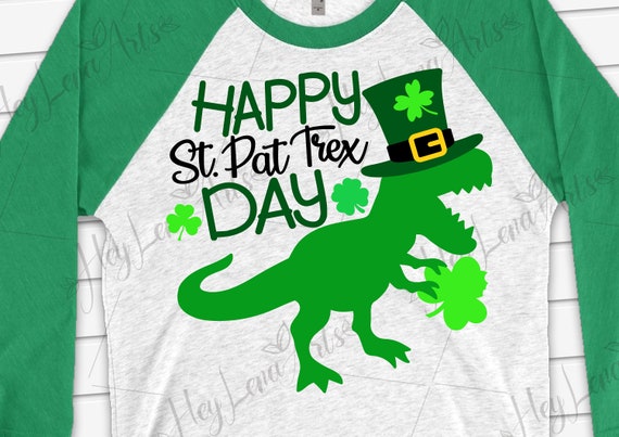 St Patricks Day Svg Dinosaur svg T-rex svg Lucky Saurus | Etsy