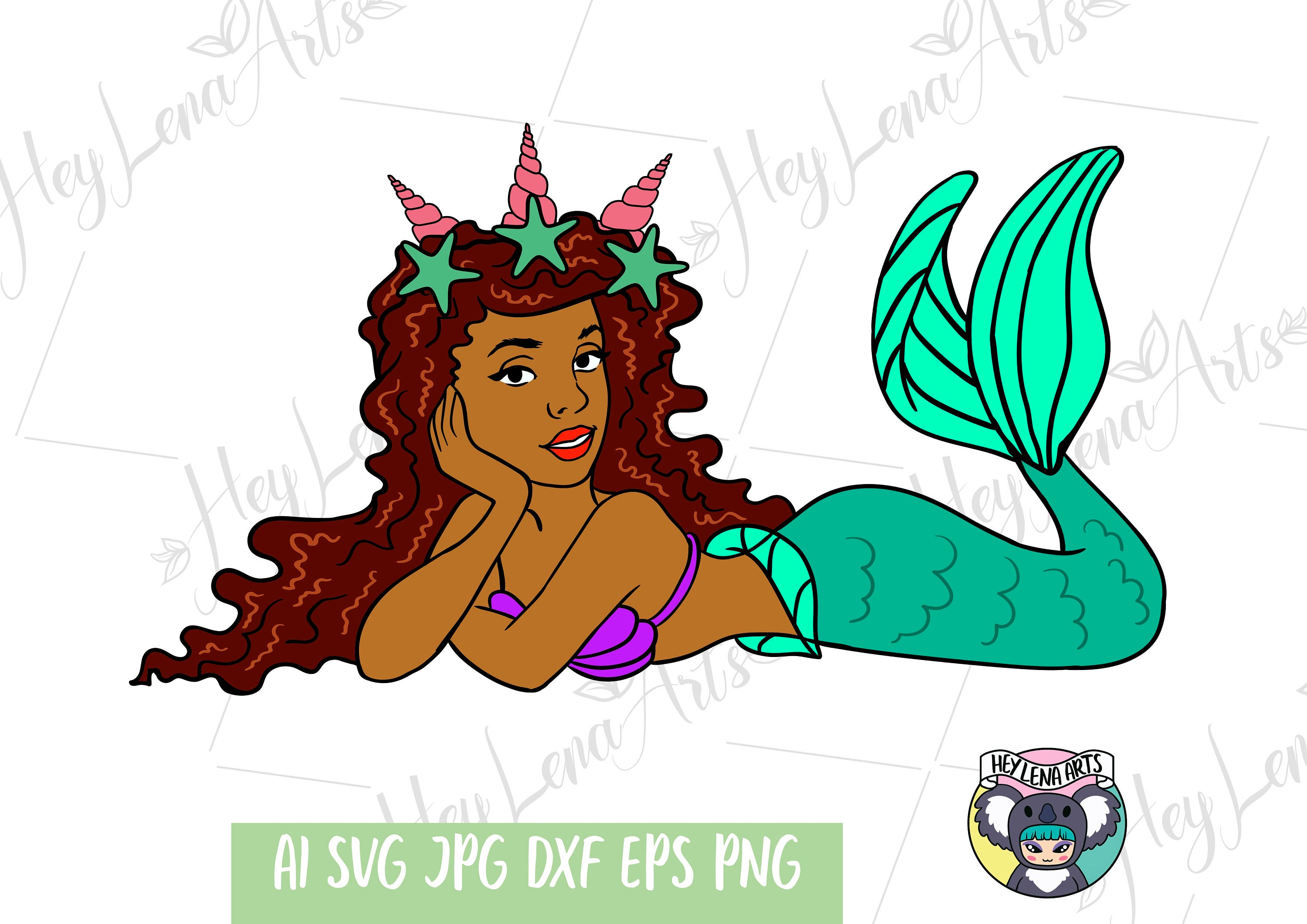 Download Black Ariel svg Black woman svg Mermaid svg afro svg | Etsy