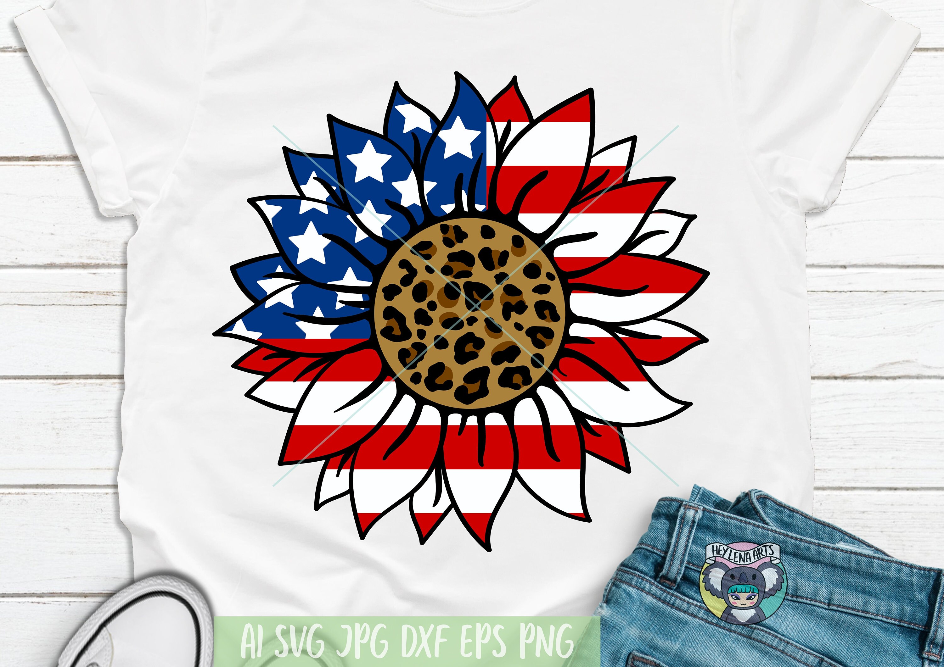 4th of July Svg Sunflower Svg Patriotic Sunflower - Etsy