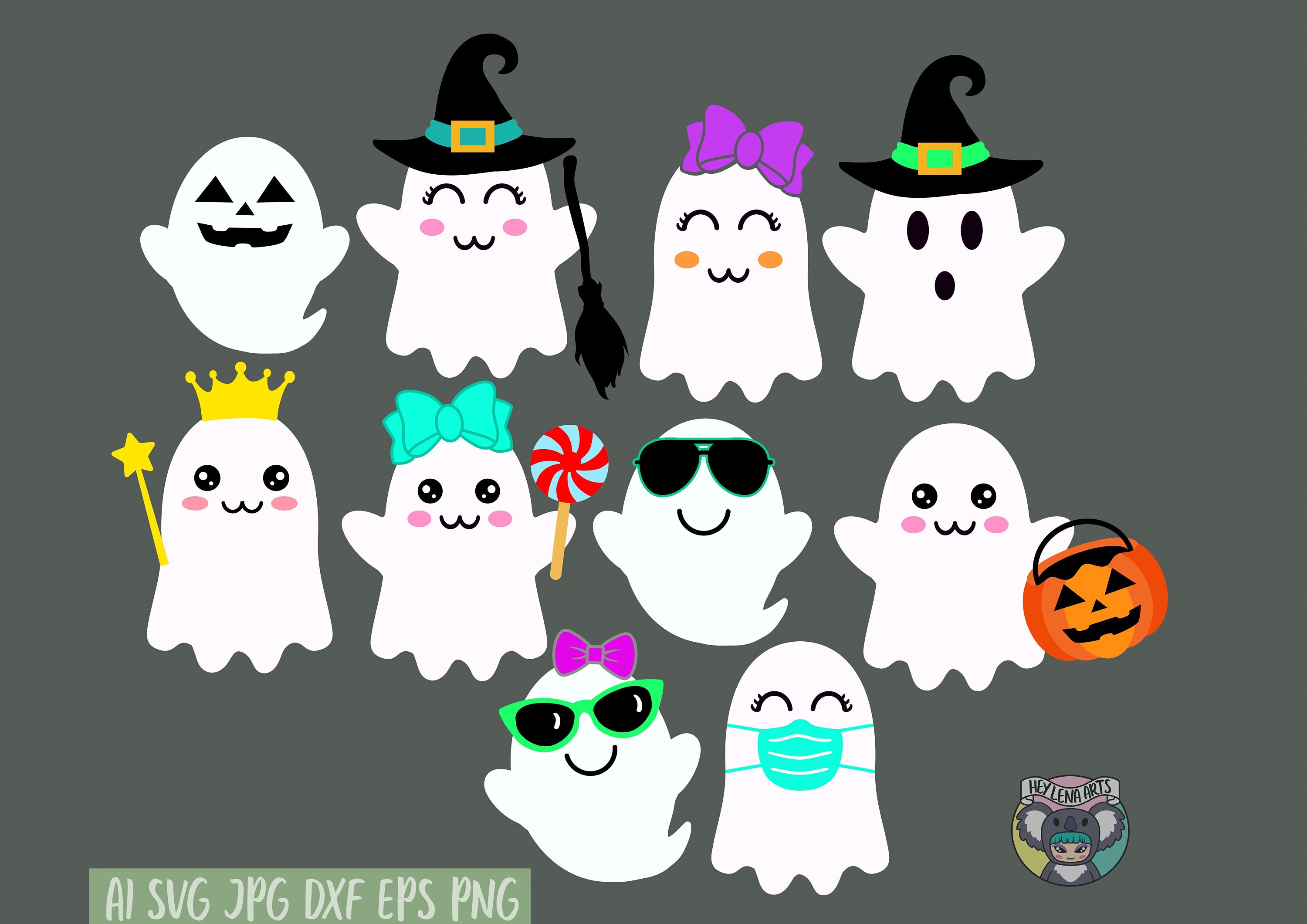 Cute Ghost Halloween SVG Bundle, Cricut Cut Files (digital Download) - Etsy