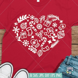 Weihnachtssvg, Weihnachtsherz svg, Weihnachtshemd svg, Weihnachtssvg Design, 3D-Datei für Cricut, cut Datei, dxf Datei für Laser