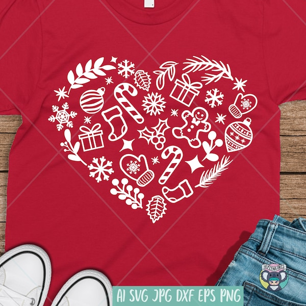 Christmas svg, Christmas Heart svg, Christmas shirt svg, Christmas svg design, Svg Files for Cricut, cut file, dxf files for laser