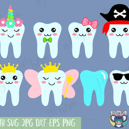 Tooth SVG. Tooth Fairy Bag Bundle Cut Files. Tooth for Girl | Etsy