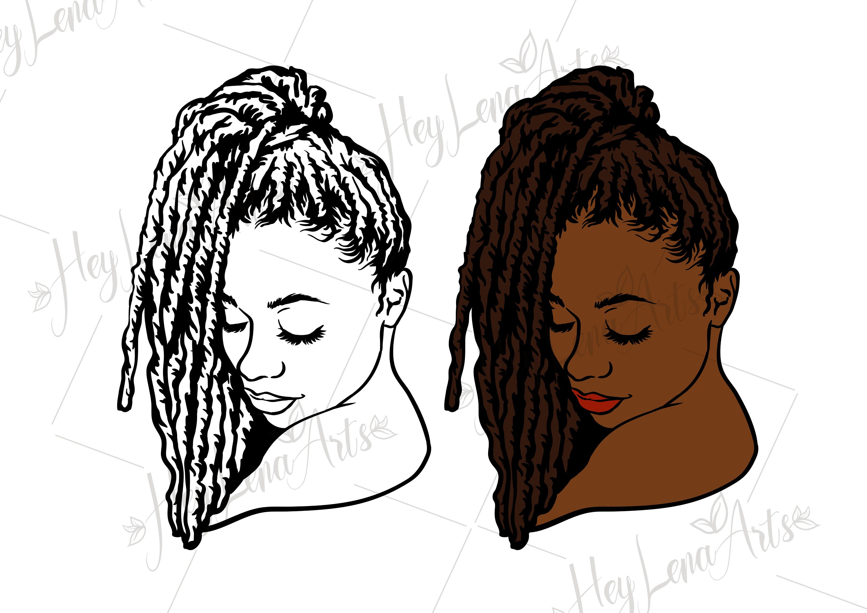 Download Black Woman svg Afro svg Dreadlocks svg African American ...