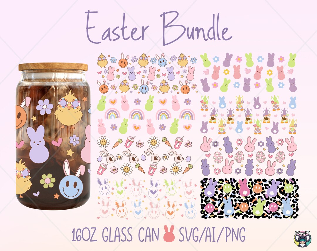 Easter Libbey Glass Can Wrap SVG Bundle (digital Download) - Etsy