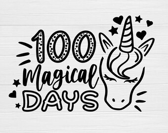 100 Days of School Unicorn SVG: magisch leraarshirt gesneden bestand (digitale download)