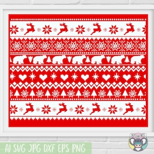 Weihnachten SVG, Pullover Muster svg, Ugly Sweater svg, Santa svg, Rentier svg, SVG-Dateien für Cricut, cut Datei, dxf Dateien für Laser