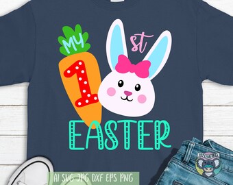 My First Easter SVG: Bunny Rabbit, Cricut Cut File (Digital Download)