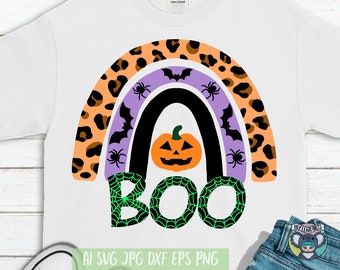 Halloween Rainbow SVG: Boo, Ghost, Witch Cut File (Digital Download)