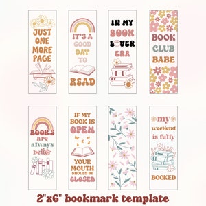 Bookmark SVG Bundle, Bookmark Template Svg, Bookmark Png, Printable bookmark, Books Svg, Retro Book svg, Bookmark Quote svg, Reading svg image 2