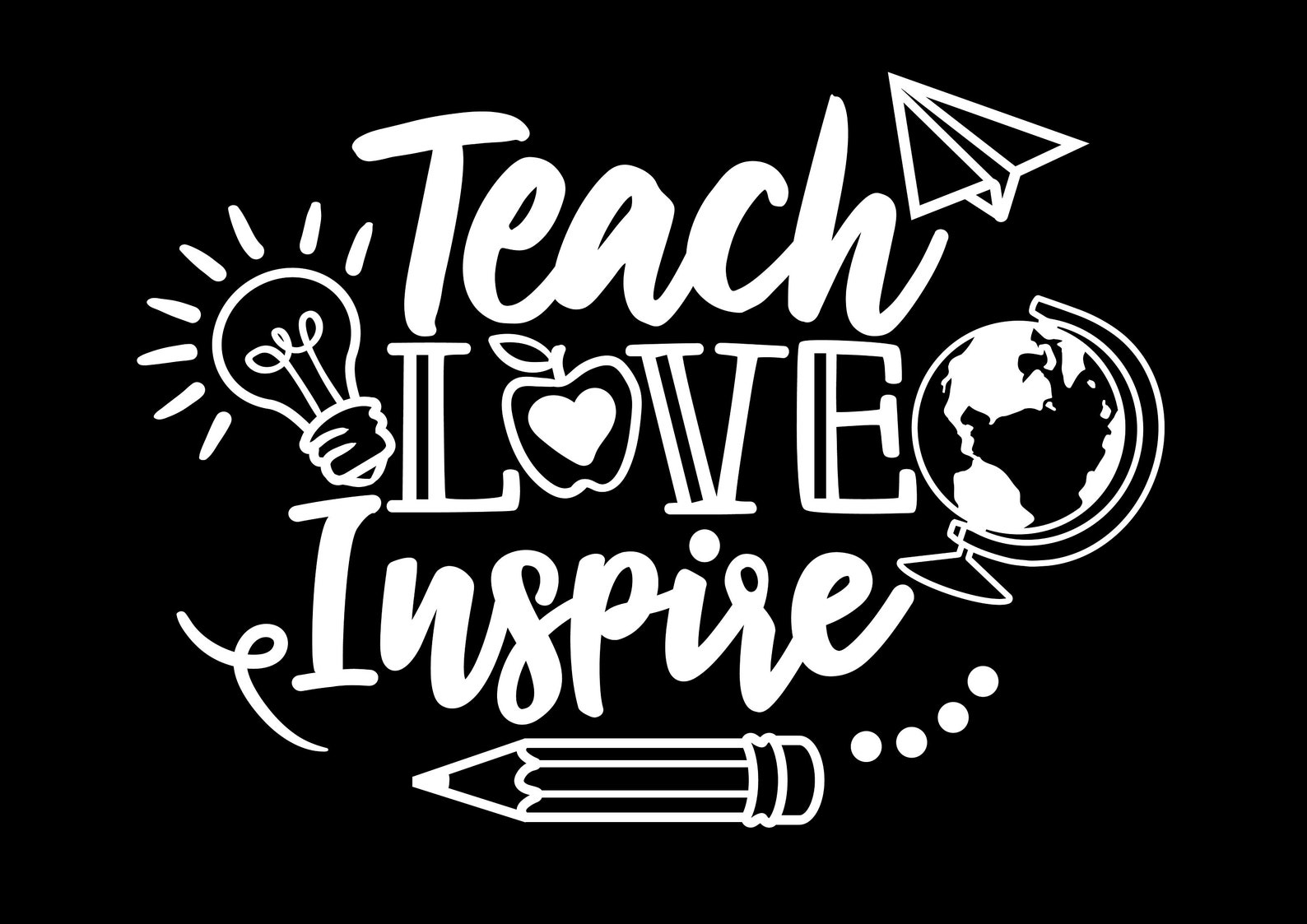 Teach Love Inspire Svg School Svg Teacher Shirt Svg Cricut Etsy