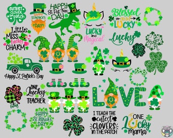 St Patricks Day svg Bundle, Saint Patricks Day, St Paddys Day, Clover svg, leprechaun svg, Lucky svg, Svg files for Cricut, cut file