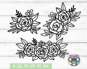 Floral Wreath SVG: Flower Border, Swag Cut File (Digital Download)