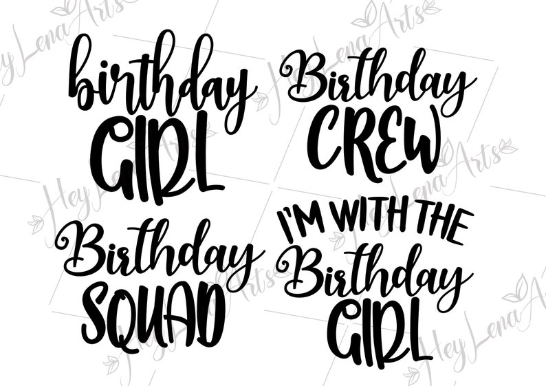 Download Birthday Girl SVG Bundle svg Birthday SQUAD svg Birthday ...