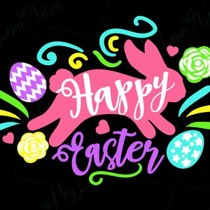 Happy Easter Bunny SVG: Cricut Cut File (Digital Download)