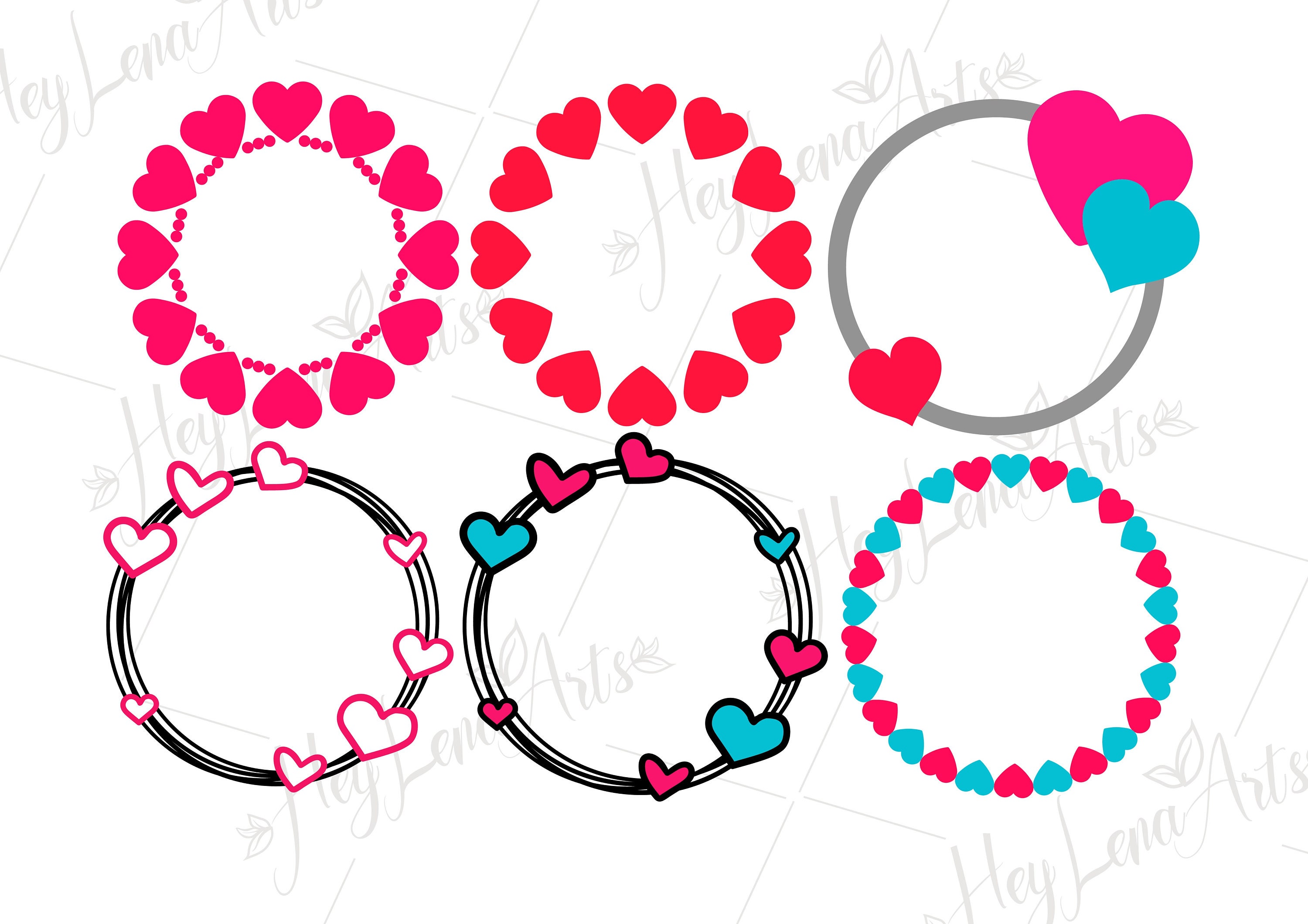 Valentine's Day Heart SVG Bundle: Love Monogram (digital Download) - Etsy