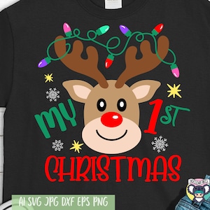 Weihnachten SVG, My 1st Christmas svg, My First Christmas svg, Rentier svg, Santa, svg-Dateien für Cricut, cut Datei, dxf Dateien für Laser