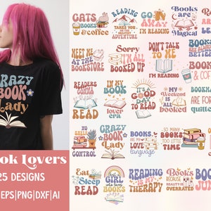 Book Lover Svg Bundle, Book Quotes Svg, Reading Svg, Retro Book Svg, Floral Book Svg, Funny Book Svg,  Book Shirt Svg Png, Library Svg