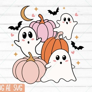 Cute Ghost SVG, Halloween svg, Halloween Ghost svg, Halloween Pumpkin svg, Halloween Shirt svg, Spooky Season svg, Spooky Ghost svg
