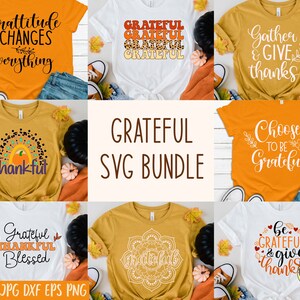 Dankbaar svg-bundel, dankbaarheid SVG-bundel, herfstbundel, dankbaar svg-bundel, dankbaar shirt, Give Thanks svg, herfst Svg-ontwerpen, Cricut-bestanden