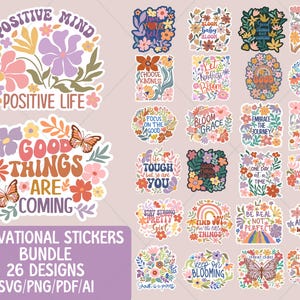 Boho Motivationszitate Png svg, bedruckbare Aufkleber, Mentale Gesundheit svg, Inspiration Zitate, positive Affirmationen, Boho Blumen png
