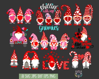 Valentines day svg bundle, Valentines Day svg, Valentines gnomes svg,  Love svg, Svg files for Cricut, Dxf files for laser, cut file