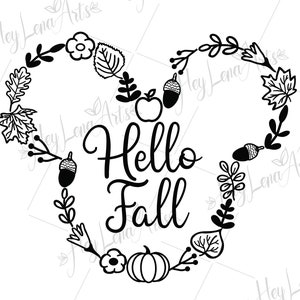 Fall svg, Hello Fall SVG, Autumn svg, Svg files for cricut, cut file, dxf files for laser, svg files, eps, png, jpg, ai