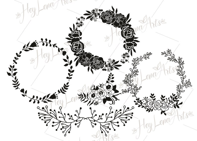 Download Floral Wreath SVG bundle svg Wedding svg Bride svg Summer | Etsy