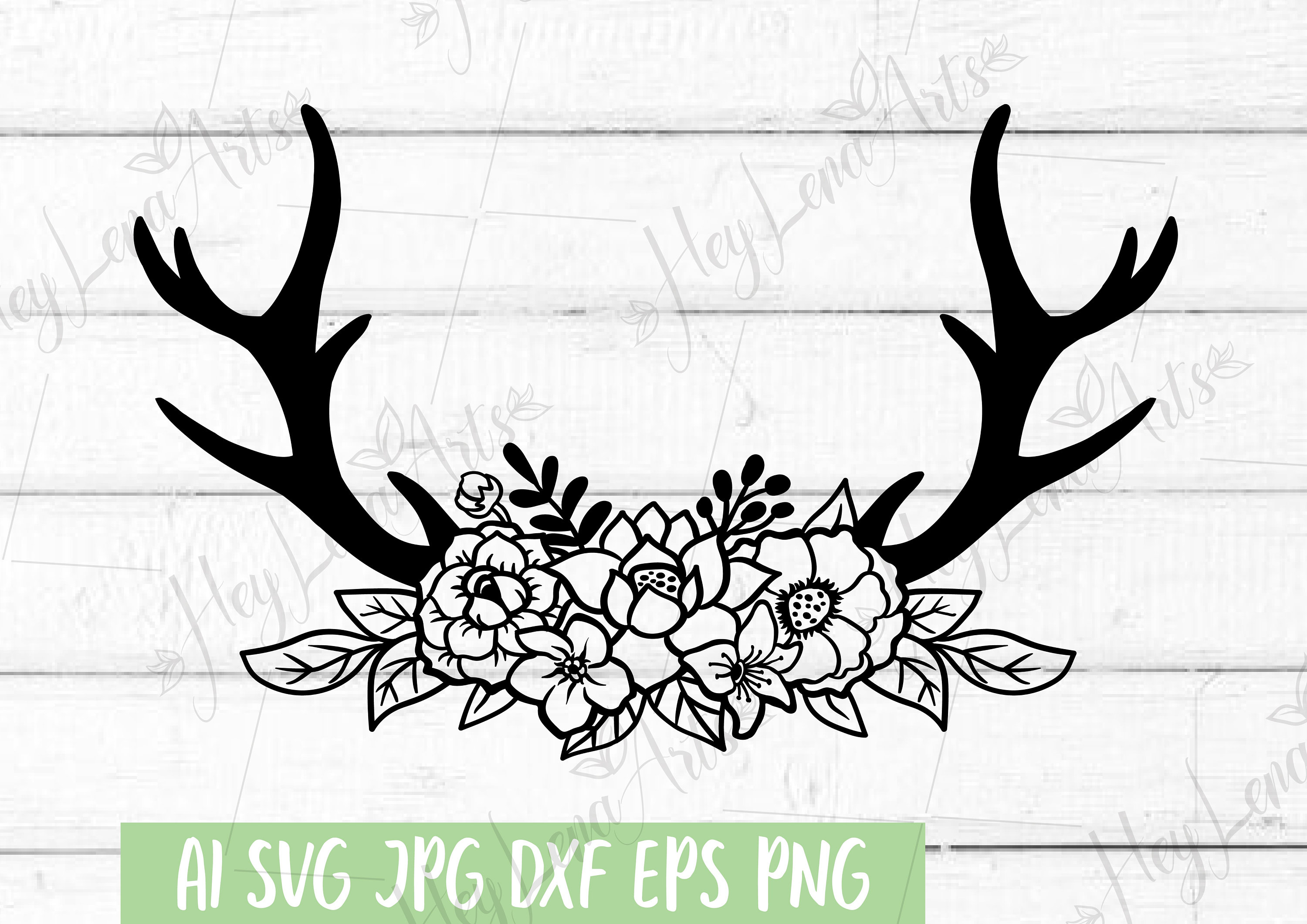 Download Floral Deer Antlers Svg Files For Cricut