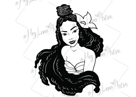 Download Black Ariel svg Mermaid svg Black Woman svg Afro svg | Etsy