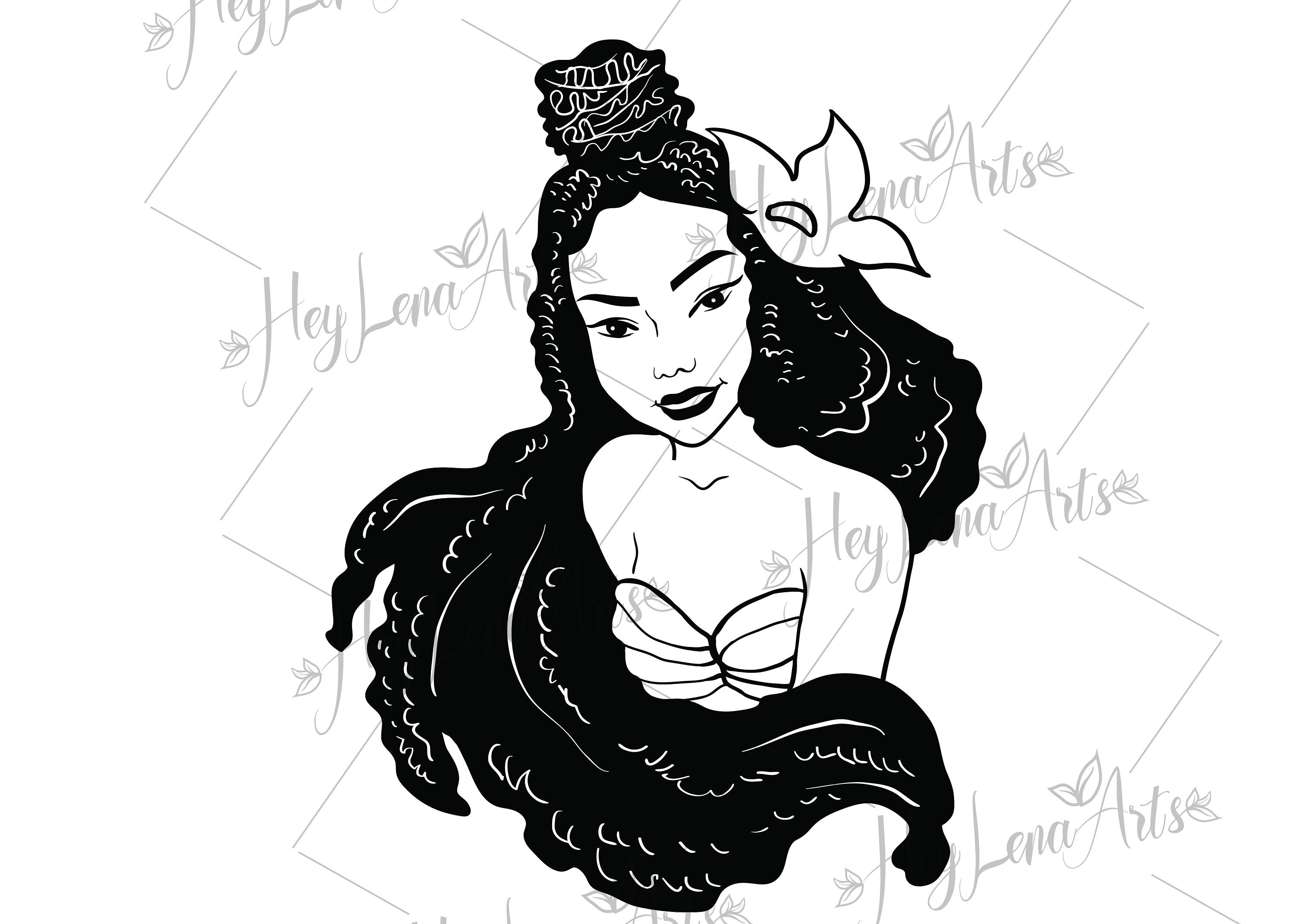 Black Ariel svg Mermaid svg Black Woman svg Afro svg Etsy