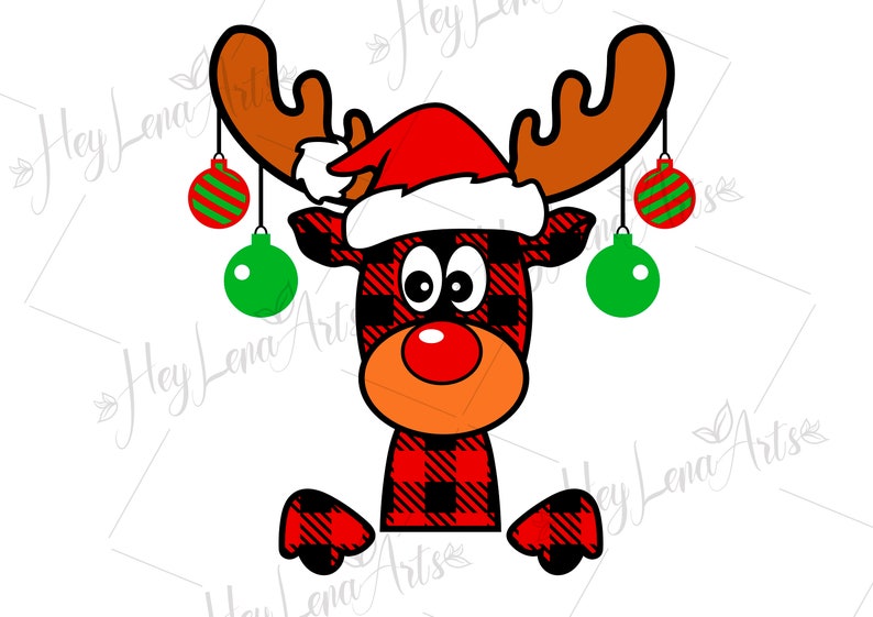 Download Christmas Moose SVG clipart Buffalo Plaid Moose Xmas cut ...