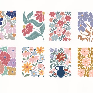 Abstract flower Svg, Boho Flower Svg, Retro Flower Svg, Flower Clipart, Floral Svg, Groovy Flower Svg, Daisy Flower Svg, Flower Cut File image 2