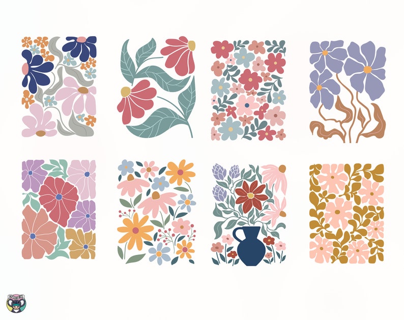 Abstract flower Svg, Boho Flower Svg, Retro Flower Svg, Flower Clipart, Floral Svg, Groovy Flower Svg, Daisy Flower Svg, Flower Cut File image 2