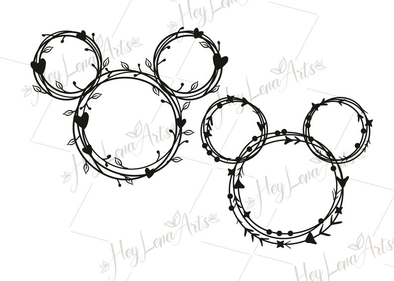 Download Minnie Mouse svg Floral Wreath SVG floral frame svg Cricut ...