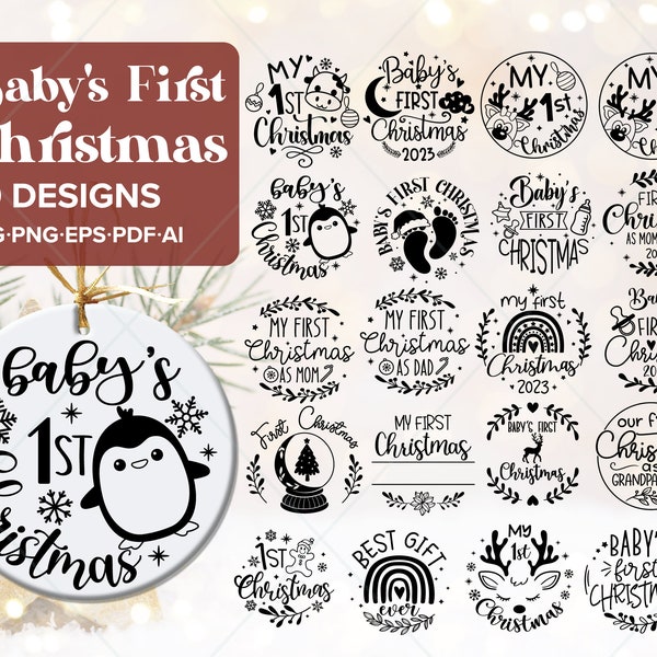 Babys First Christmas Svg - Etsy