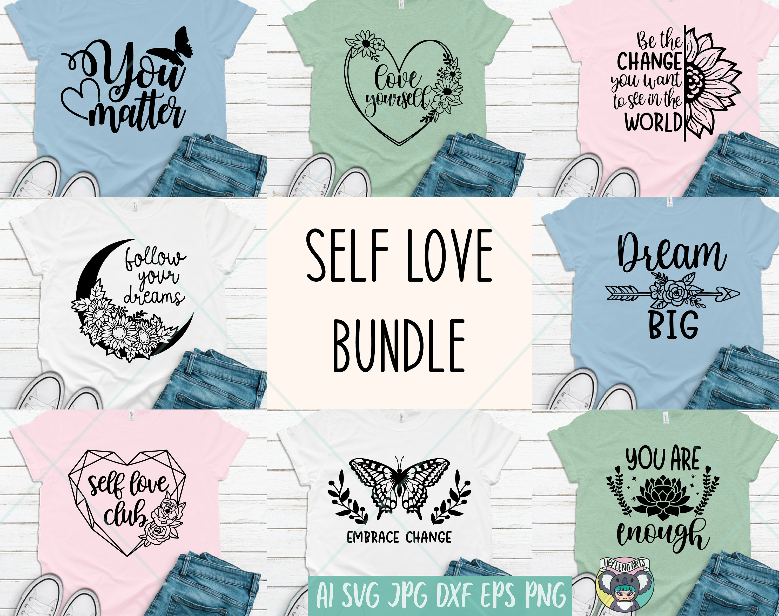 Self Love Quotes SVG Bundle: Inspirational Designs (digital Files) - Etsy