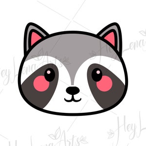 Raccoon svg, Raccoon face svg, Forest animal svg, Svg files for cricut, cut file, dxf files for laser, eps png ai instant download