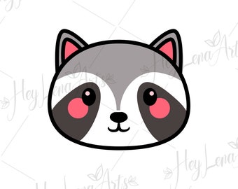 Cute Raccoon Face SVG, Forest Animal Cut File (Digital Download)