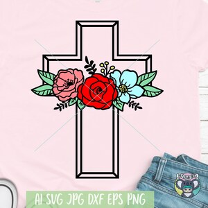 Ostern svg, Blumenkreuz svg, Jesus svg, Religiöses svg, Christliche svg, SVG-Dateien für Cricut, Cut File, dxf-Dateien für Laser