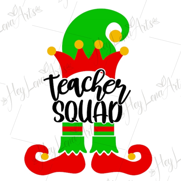 Christmas svg, Teacher SQUAD svg, Elf svg, Santa svg, Svg files for cricut, cut file, dxf files for laser, eps png instant download