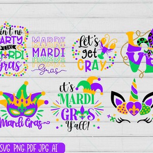 Mardi Gras SVG Bundle: Louisiana, New Orleans Designs (Digital Files) image 5