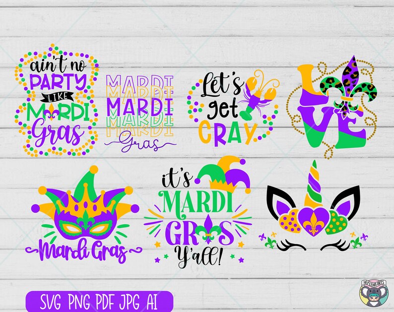 Mardi Gras SVG Bundle: Louisiana, New Orleans Designs (Digital Files) image 5